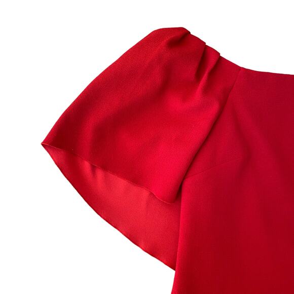 Trina Turk Zeal Off Shoulder Red Cape Mini Dress Size 6 - Picture 4 of 8